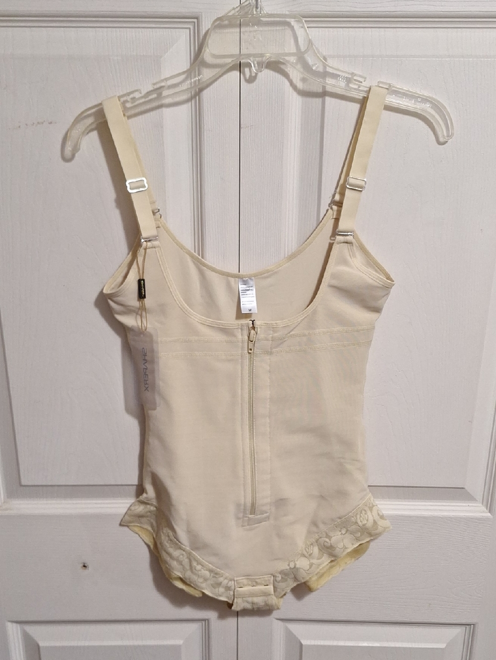 SHAPERX "Colombian" bodysuit shapewear - adjustable straps - M - Beige